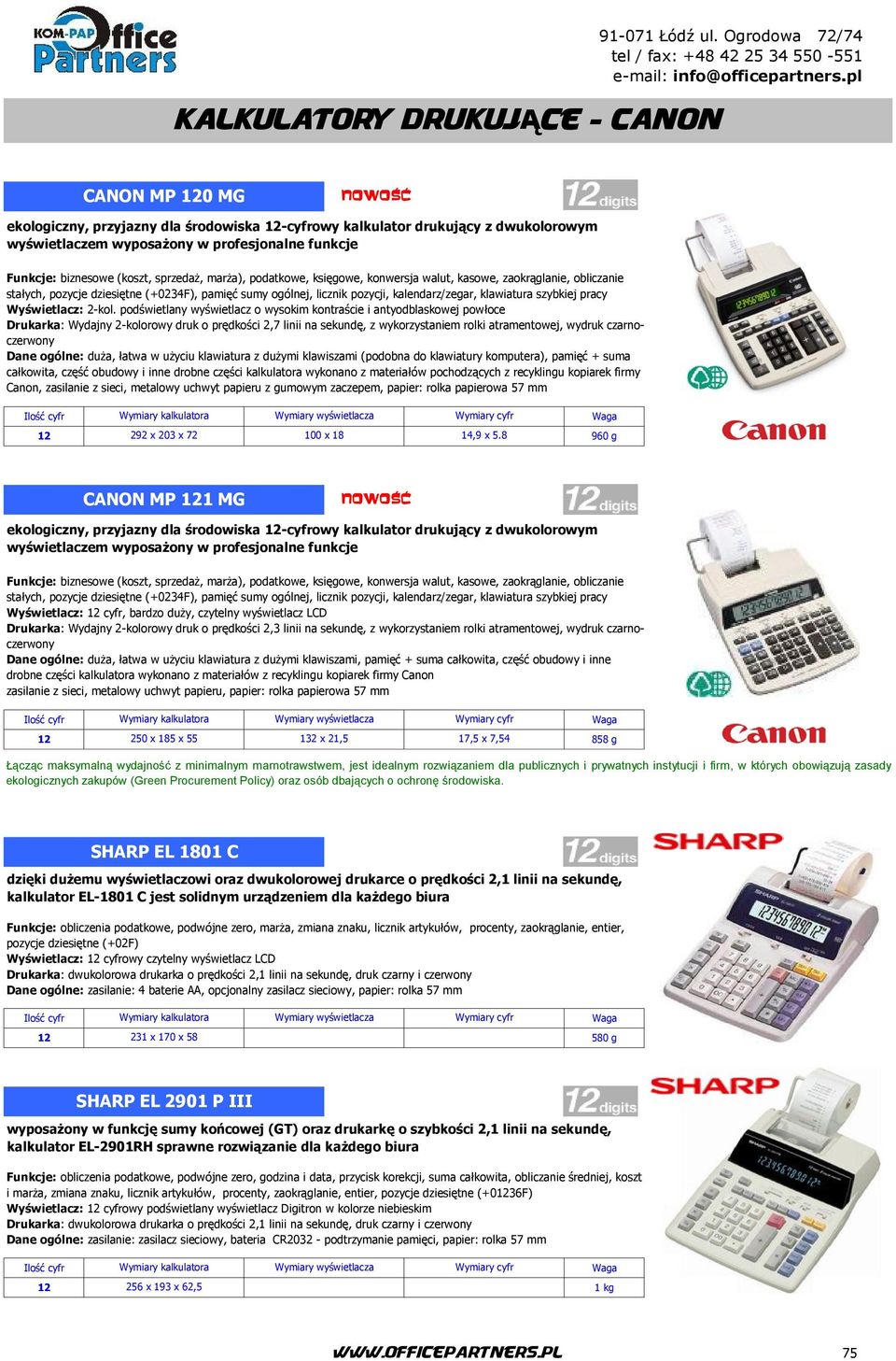 klawiatura szybkiej pracy Wyświetlacz: 2-kol.