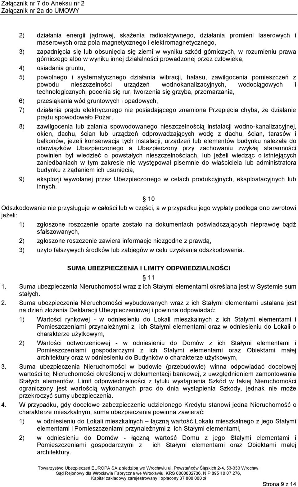 zawilgocenia pomieszczeń z powodu nieszczelności urządzeń wodnokanalizacyjnych, wodociągowych i technologicznych, pocenia się rur, tworzenia się grzyba, przemarzania, 6) przesiąkania wód gruntowych i