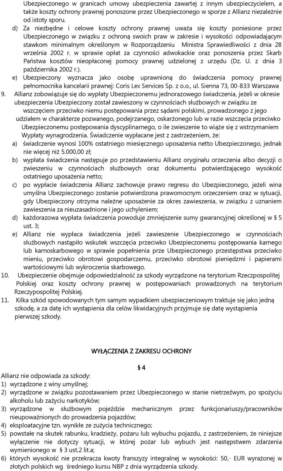 Rozporządzeniu Ministra Sprawiedliwości z dnia 28 września 2002 r.