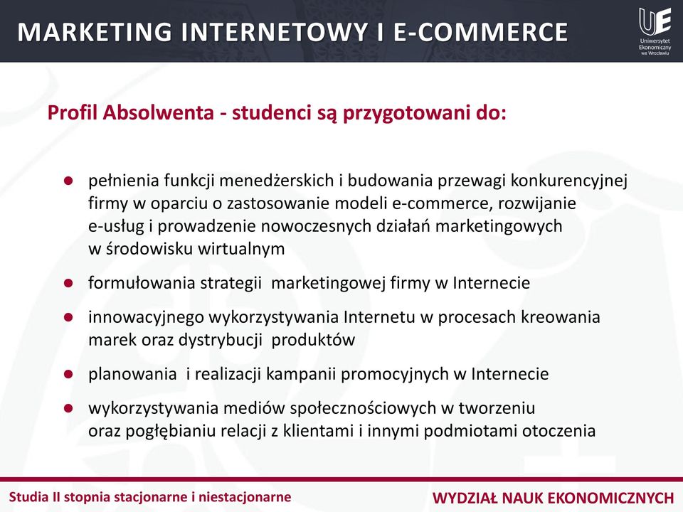 marketingowej firmy w Internecie innowacyjnego wykorzystywania Internetu w procesach kreowania marek oraz dystrybucji produktów planowania i