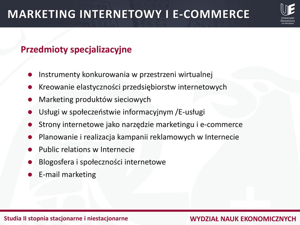 /E-usługi Strony internetowe jako narzędzie marketingu i e-commerce Planowanie i realizacja kampanii