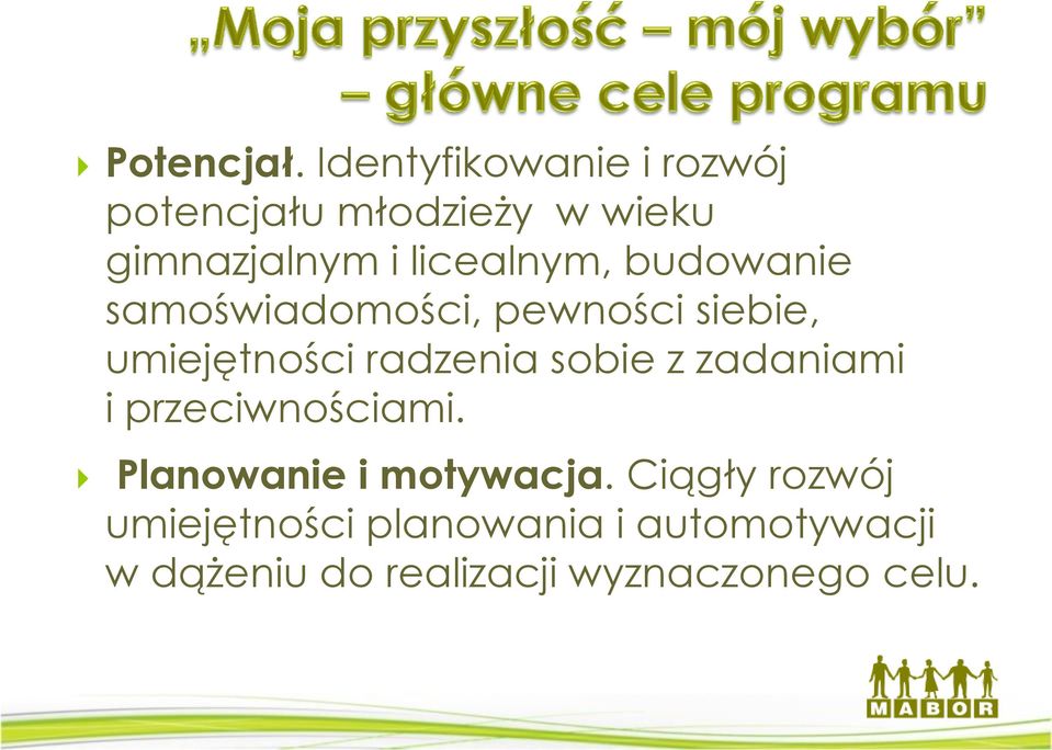 licealnym, budowanie samoświadomości, pewności siebie, umiejętności radzenia