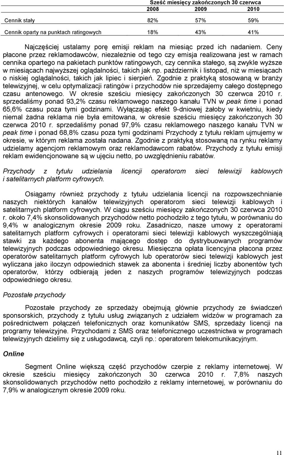 najwyŝszej oglądalności, takich jak np. październik i listopad, niŝ w miesiącach o niskiej oglądalności, takich jak lipiec i sierpień.
