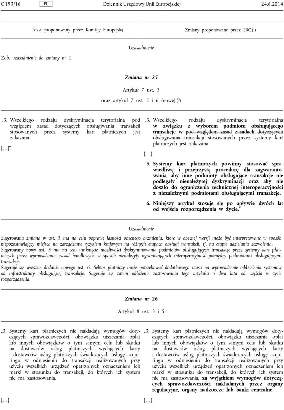 Wszelkiego rodzaju dyskryminacja terytorialna w związku z wyborem podmiotu obsługującego transakcje w pod względem zasad zasadach dotyczących obsługiwania transakcji stosowanych przez systemy kart