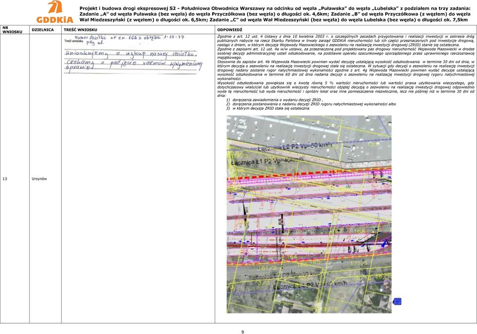 inwestycje drogową, nastąpi z dniem, w którym decyzja Wojewody Mazowieckiego o zezwoleniu na realizację inwestycji drogowej (ZRID) stanie się ostateczna. Zgodnie z zapisami art. 12 ust.