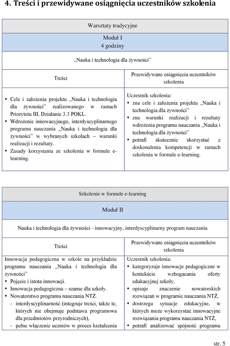 Zasady korzystania ze szkolenia w formule e- learning.