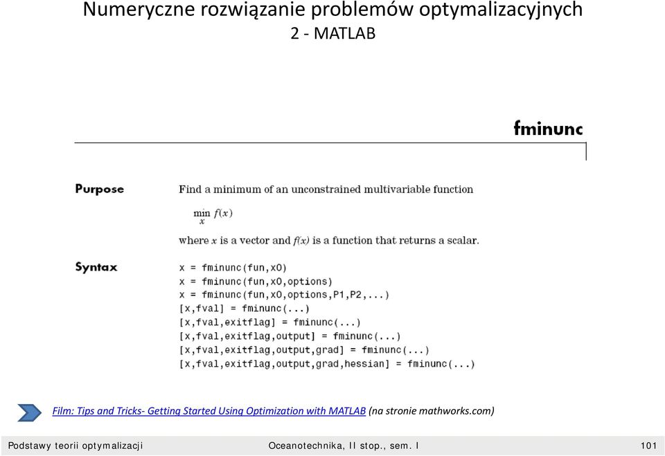 Optimization with MATLAB (na stronie mathworks.