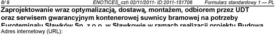 Międzynarodowego Adres internetowy (URL):