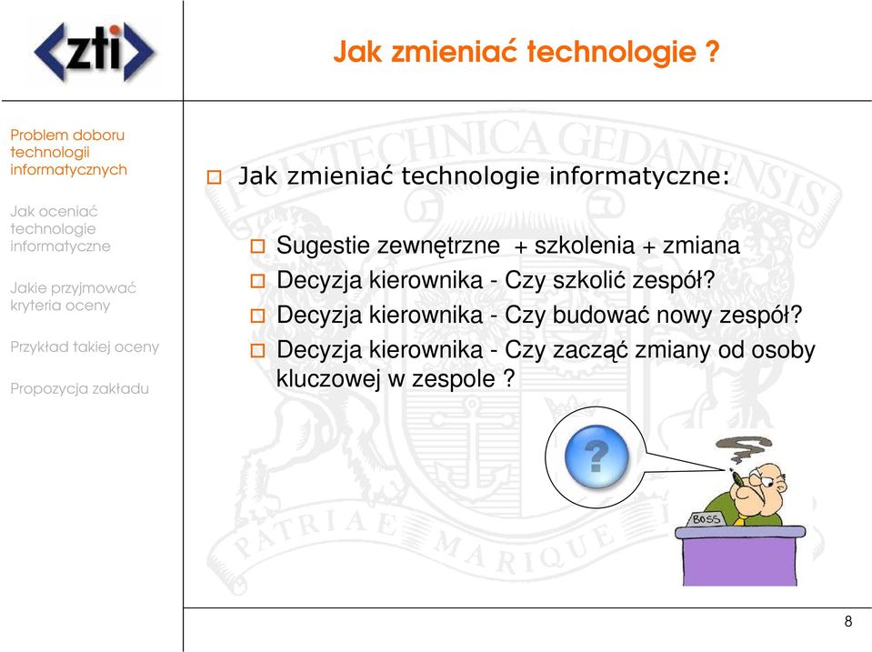 Decyzja kierownika - Czy szkolić zespół?