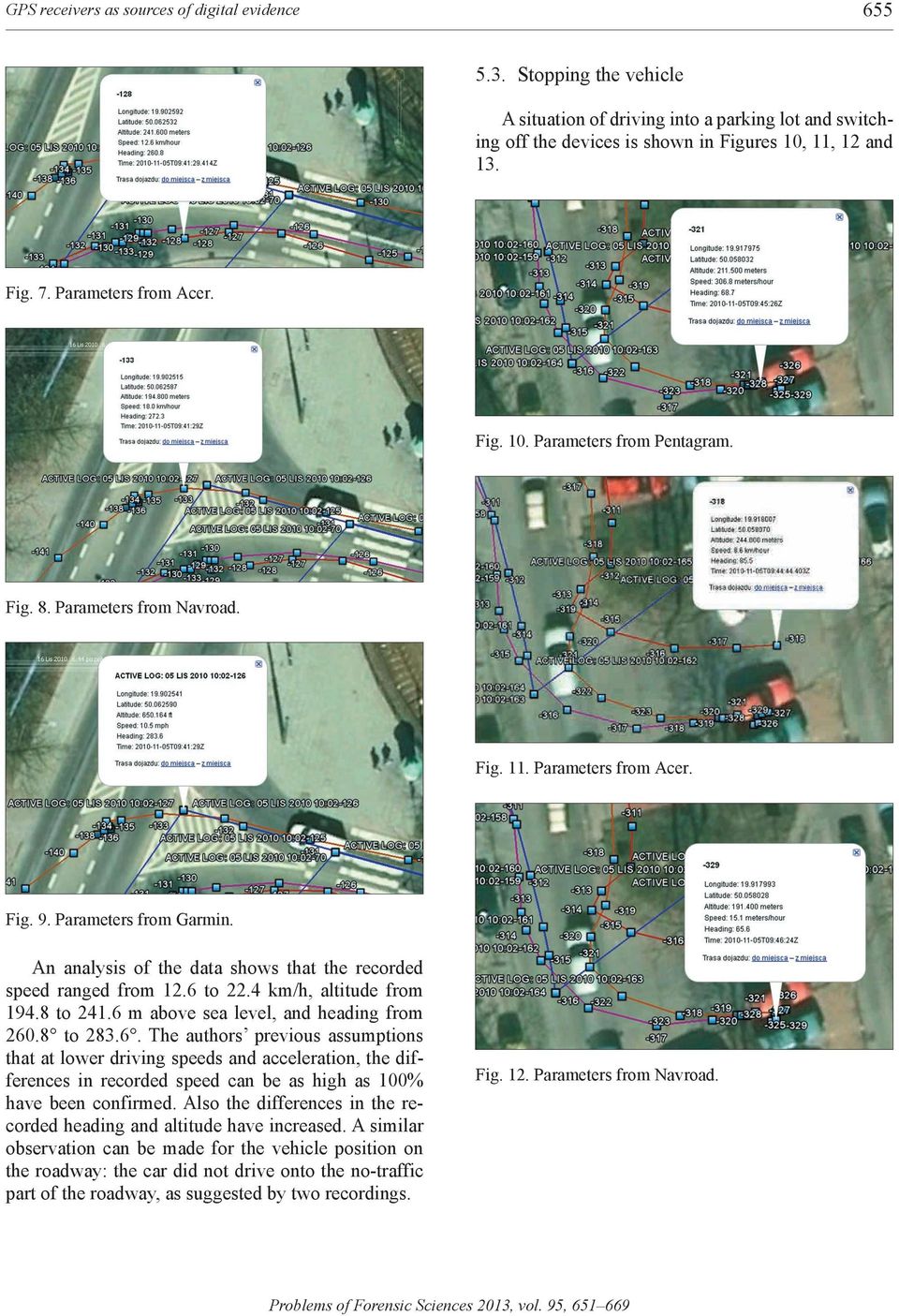 An analysis of the data shows that the recorded speed ranged from 12.6 