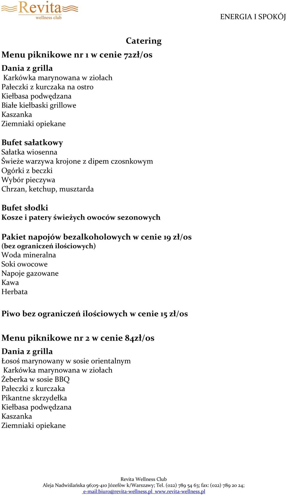 musztarda Kosze i patery świeżych owoców sezonowych Menu piknikowe nr 2 w cenie 84zł/os Łosoś