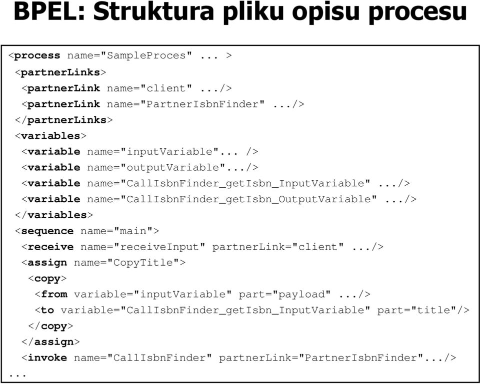 ../> <variable name="callisbnfinder_getisbn_outputvariable".../> </variables> <sequence name="main"> <receive name="receiveinput" partnerlink="client".