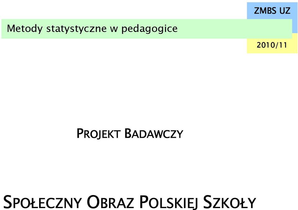 2010/11 PROJEKT BADAWCZY