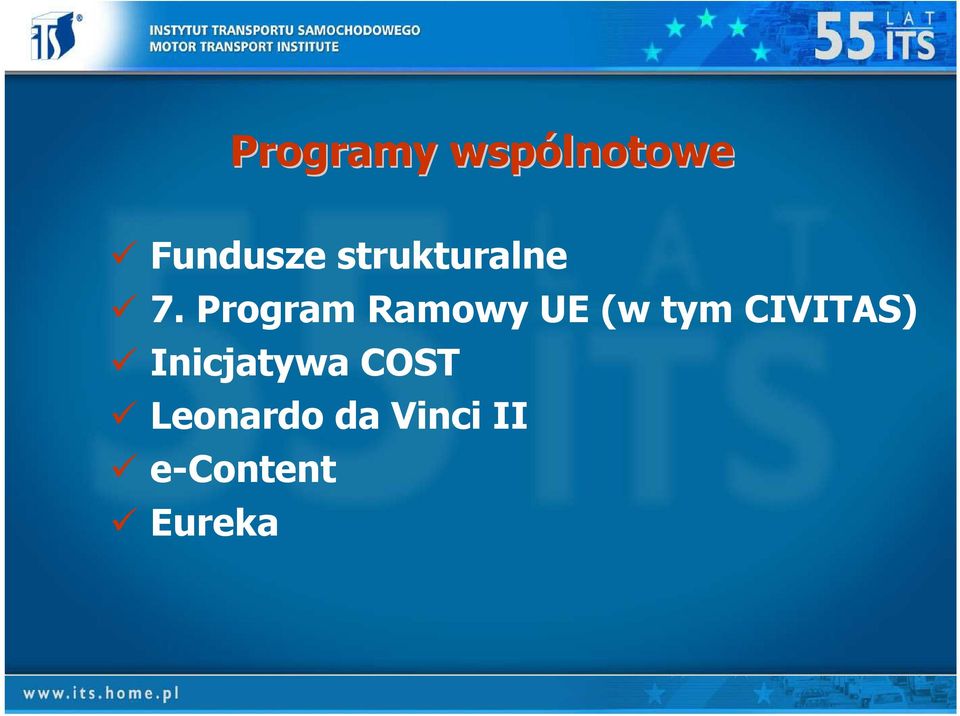 Program Ramowy UE (w tym CIVITAS)