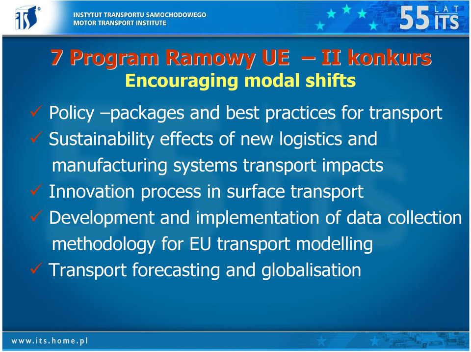 transport impacts Innovation process in surface transport Development and implementation