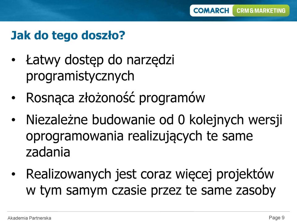 programów Niezależne budowanie od 0 kolejnych wersji