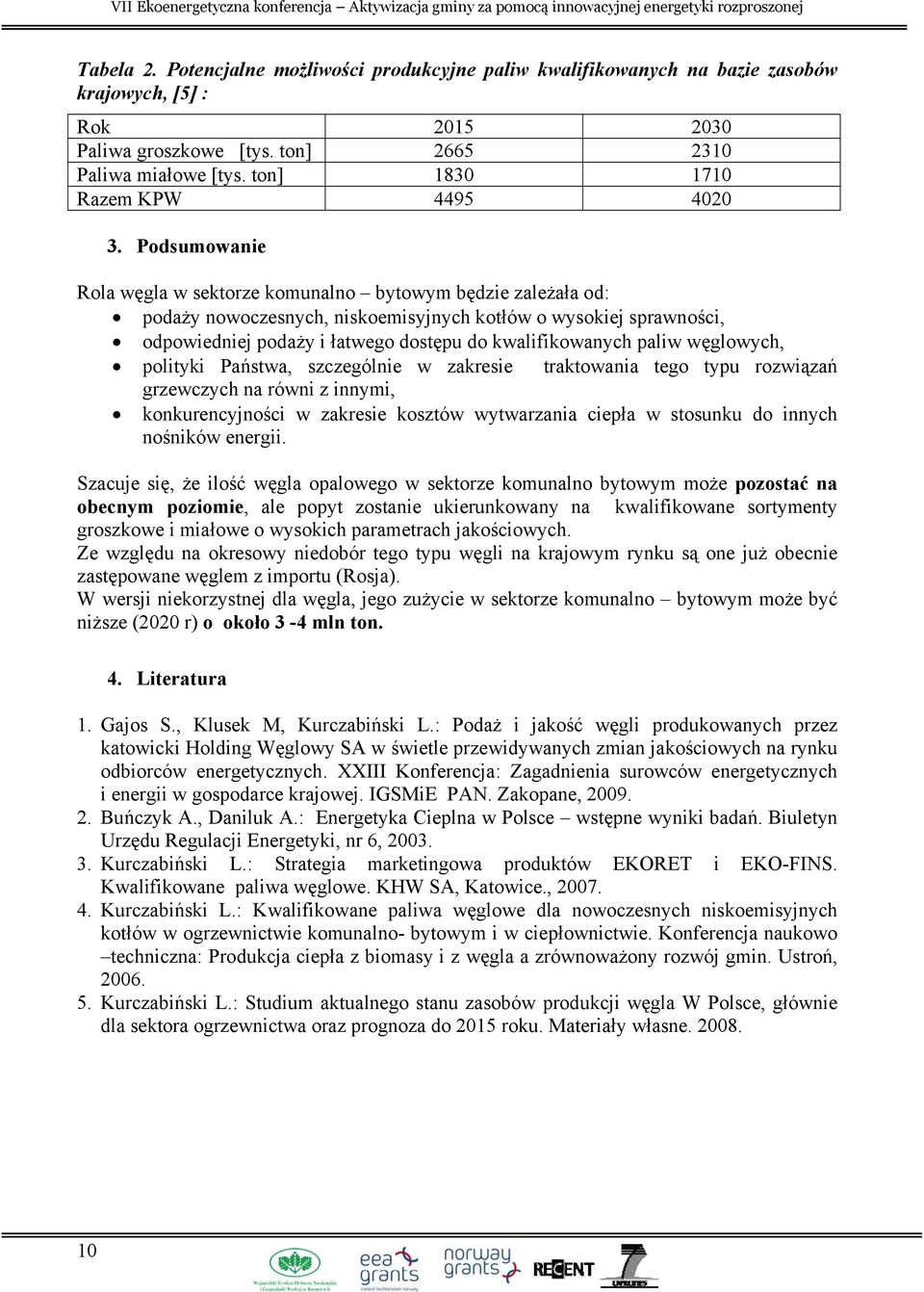 Podsumowanie Rola węgla w sektorze komunalno bytowym będzie zależała od: podaży nowoczesnych, niskoemisyjnych kotłów o wysokiej sprawności, odpowiedniej podaży i łatwego dostępu do kwalifikowanych