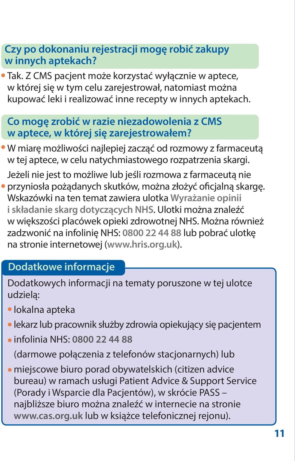 Co mogę zrobić w razie niezadowolenia z CMS w aptece, w której się zarejestrowałem?