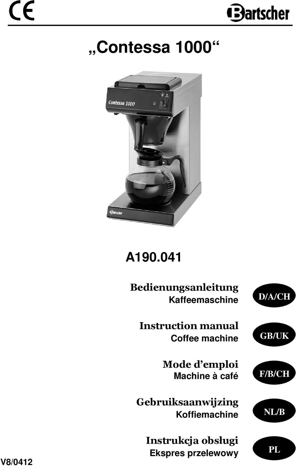 Instructin manual Cffee machine GB/UK Mde d empli