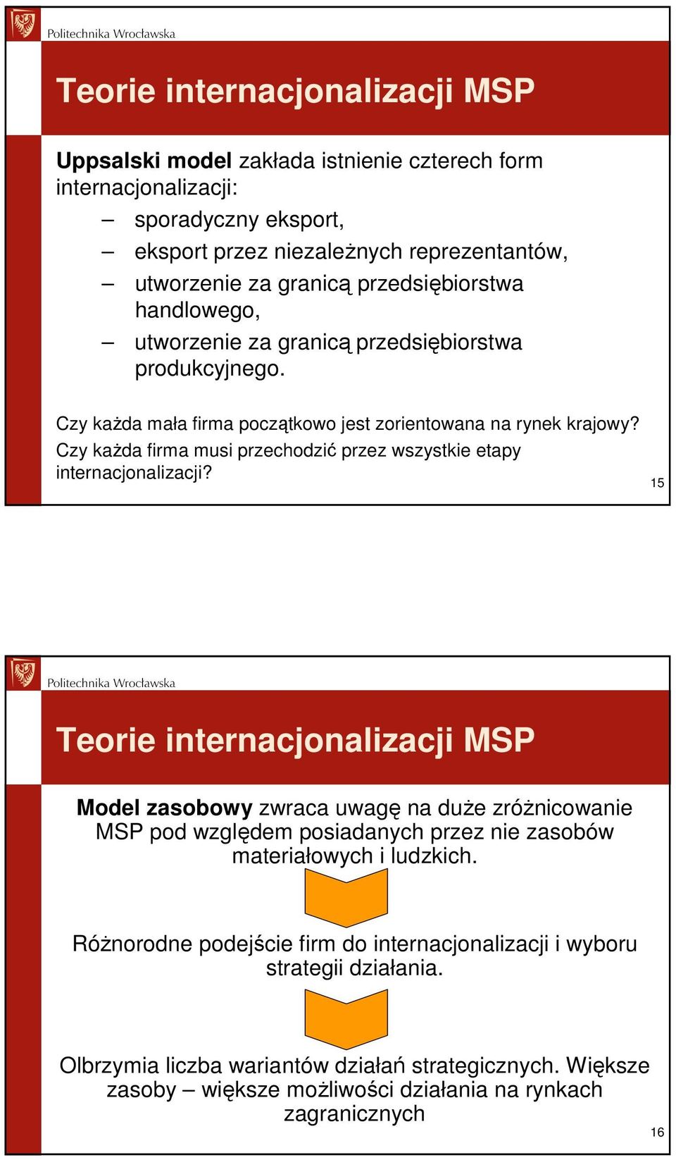 Czy kaŝda firma musi przechodzić przez wszystkie etapy internacjonalizacji?