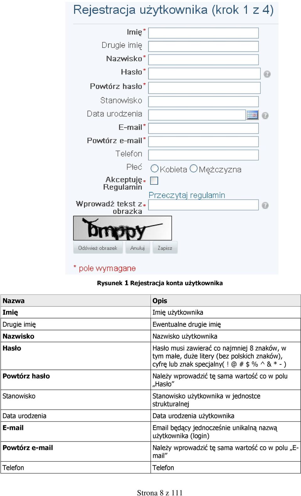 znaków), cyfrę lub znak specjalny(!