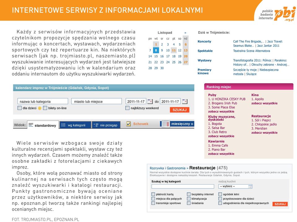 pl) wyszukiwanie interesujących wydarzeń jest łatwiejsze dzięki usystematyzowaniu ich w kalendarium oraz oddaniu internautom do użytku wyszukiwarki wydarzeń.