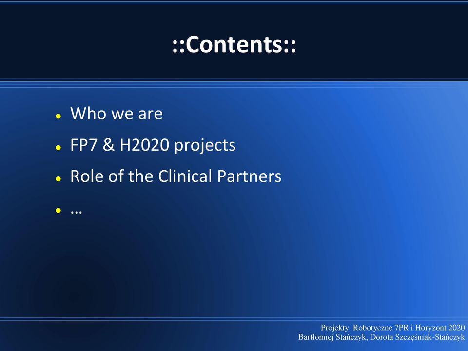 projects Role of