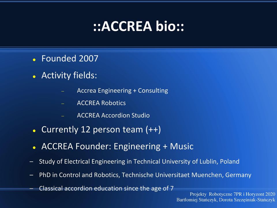 Study of Electrical Engineering in Technical University of Lublin, Poland PhD in Control and
