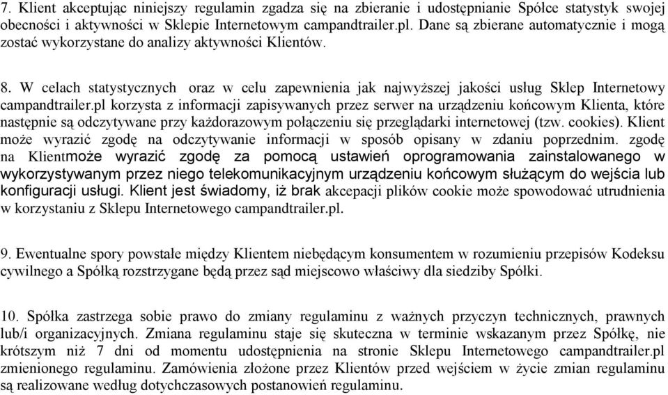 W celach statystycznych oraz w celu zapewnienia jak najwyższej jakości usług Sklep Internetowy campandtrailer.