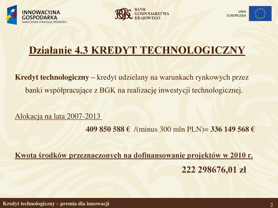 banki współpracujące z BGK na realizację inwestycji technologicznej.