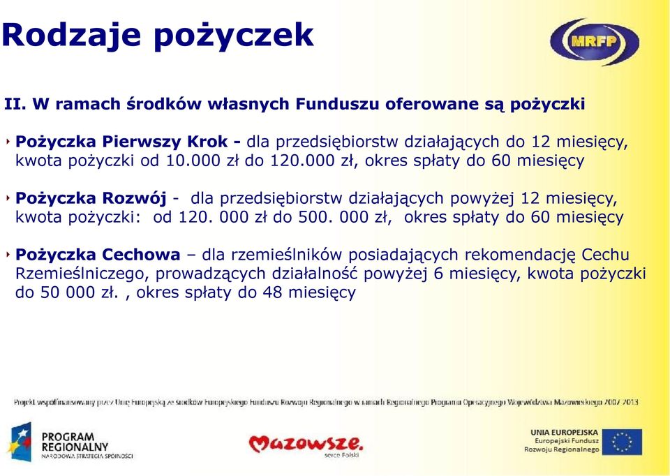pożyczki od 10.000 zł do 120.