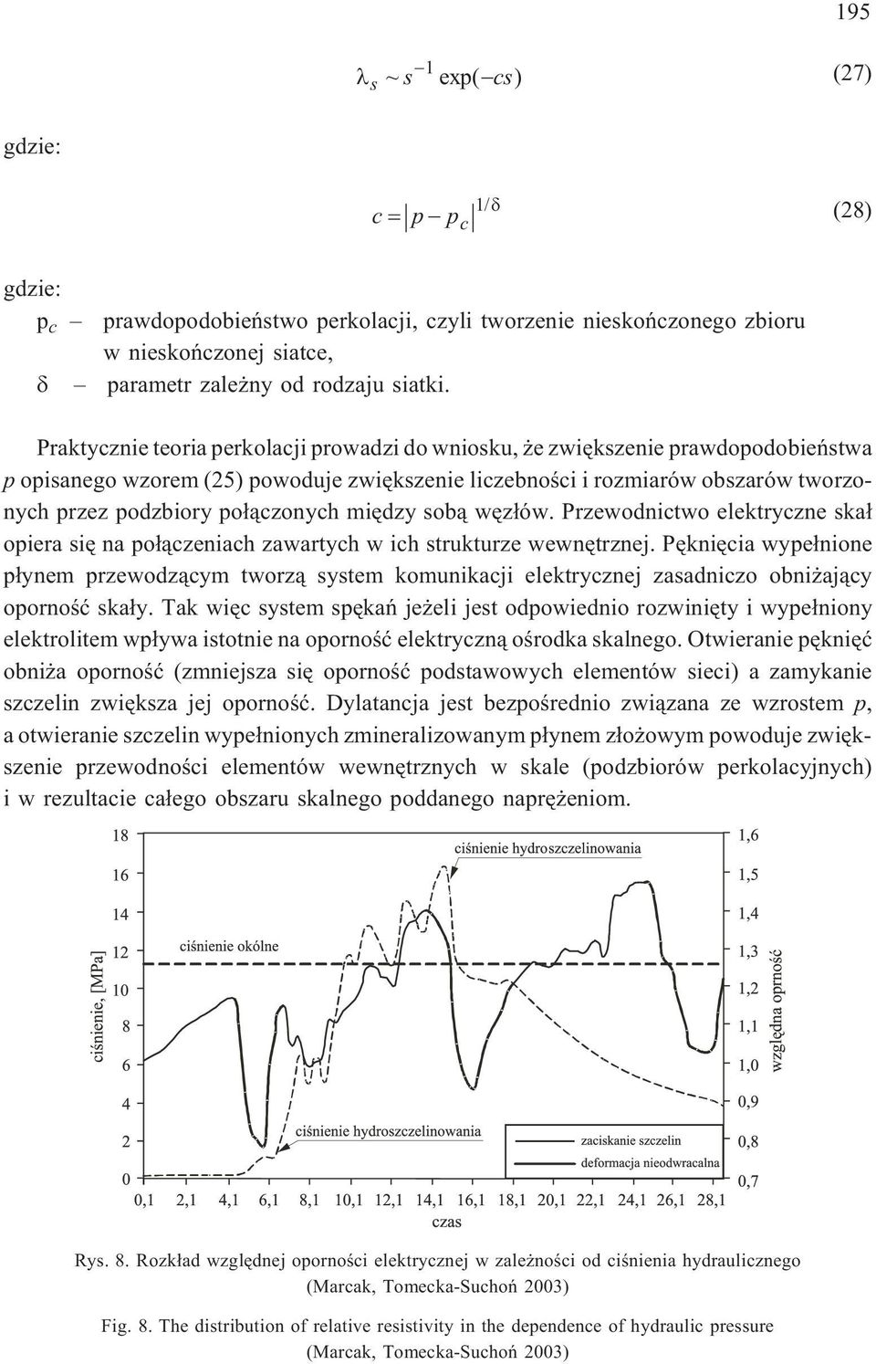 po³¹czonych miêdzy sob¹ wêz³ów. Przewodnictwo elektryczne ska³ opiera siê na po³¹czeniach zawartych w ich strukturze wewnêtrznej.
