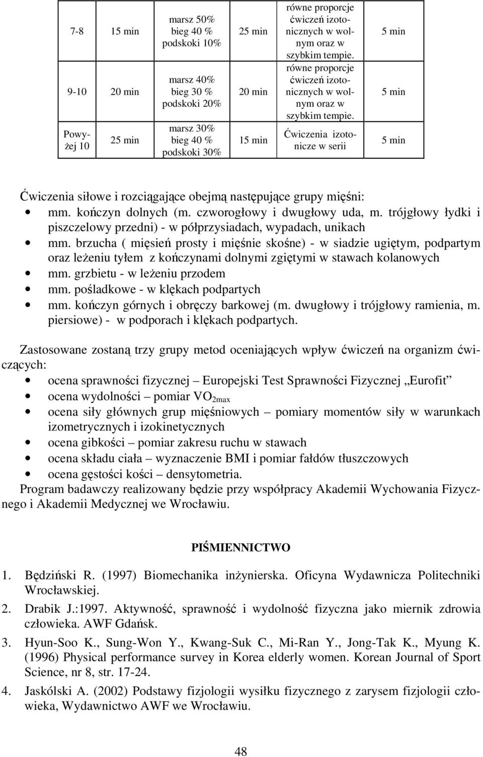 czworogłowy i dwugłowy uda, m. trójgłowy łydki i piszczelowy przedni) - w półprzysiadach, wypadach, unikach mm.