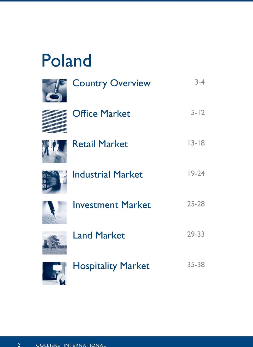 19-24 Investment Market 25-28 Land Market