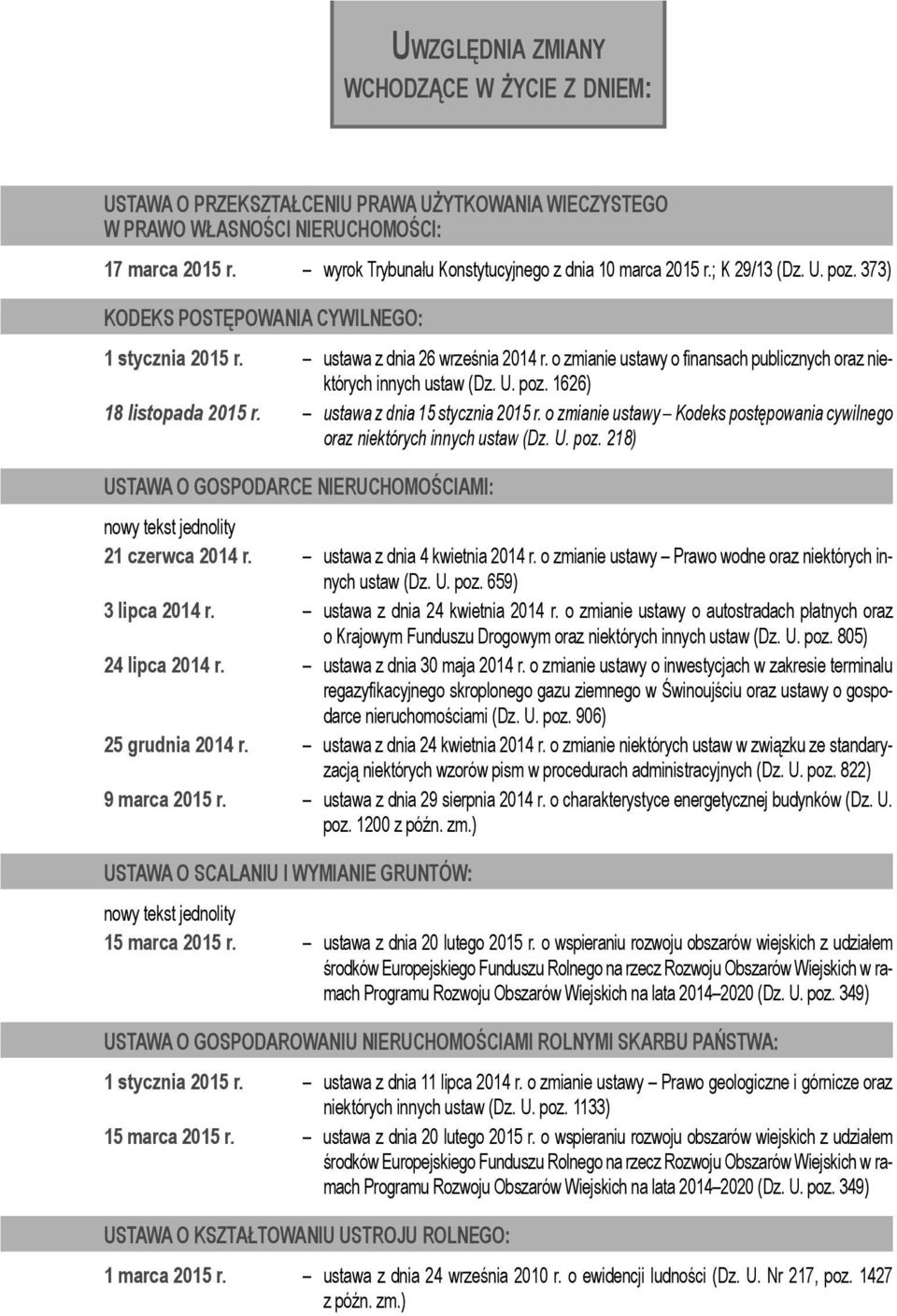 o zmianie ustawy o finansach publicznych oraz niektórych innych ustaw (Dz. U. poz. 1626) 18 listopada 2015 r. ustawa z dnia 15 stycznia 2015 r.