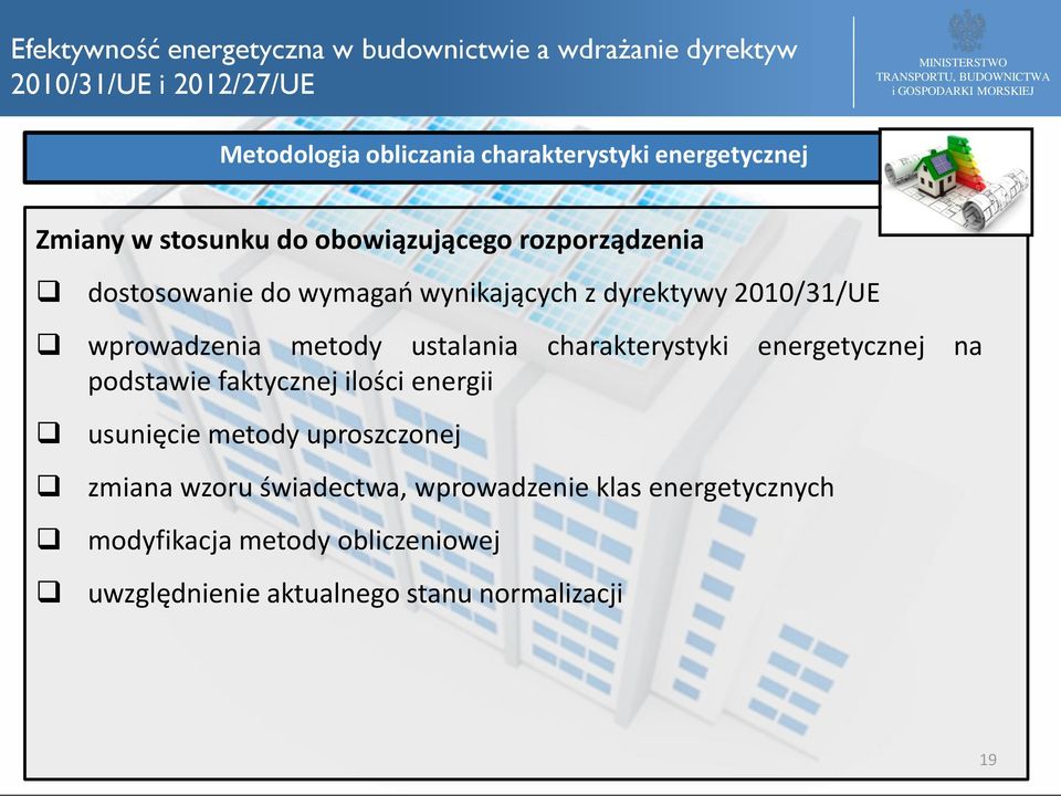 energetycznej na podstawie faktycznej ilości energii usunięcie metody uproszczonej zmiana wzoru świadectwa,