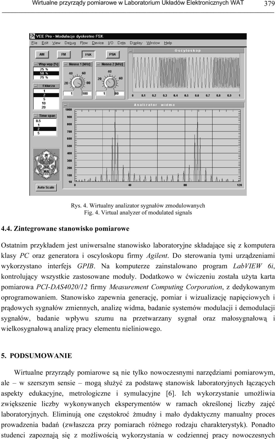 Wirtualny analizator sygnałów zmodulowanych Fig. 4.