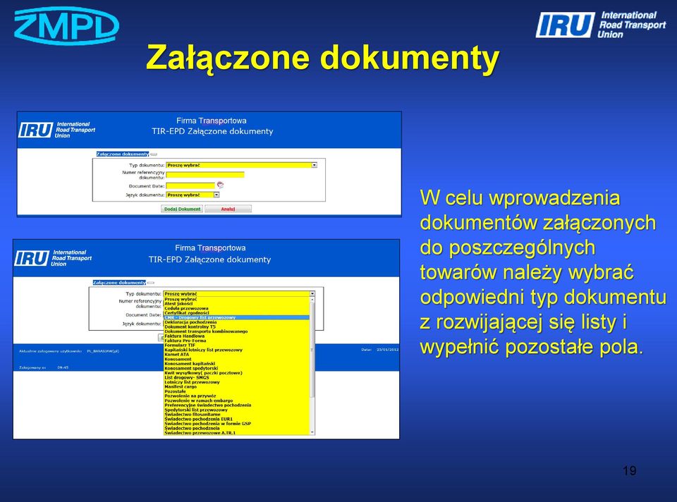 towarów należy wybrać odpowiedni typ