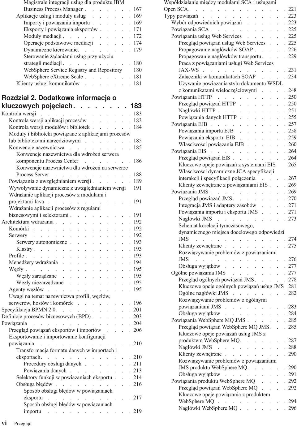 ......... 180 WebSphere Service Registry and Repository 180 WebSphere extreme Scale....... 181 Klienty usługi komunikatów....... 181 Rozdział 2. Dodatkowe informacje o kluczowych pojęciach.