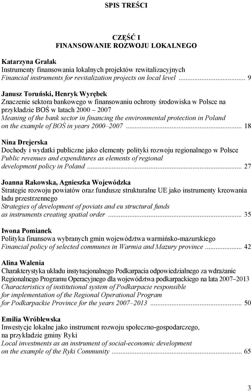 environmental protection in Poland on the example of BOŚ in years 2000 2007.
