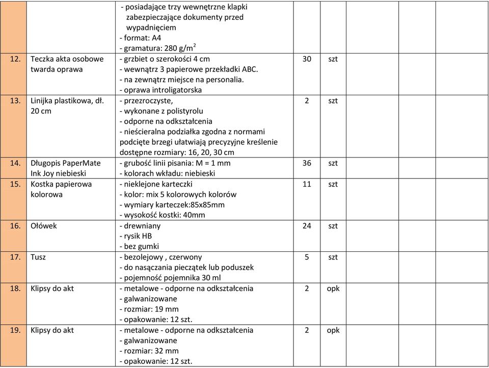 przekładki ABC. - na zewnątrz miejsce na personalia.