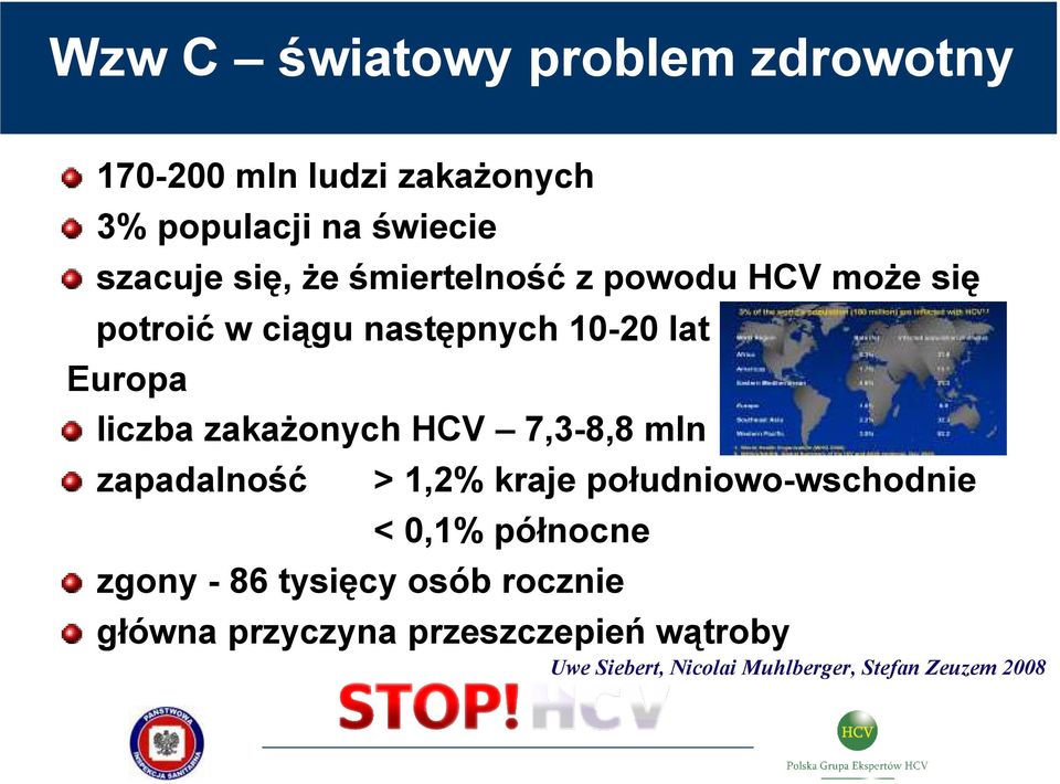 7,3-8,8 mln zapadalność > 1,2% kraje południowo-wschodnie < 0,1% północne zgony - 86 tysięcy osób