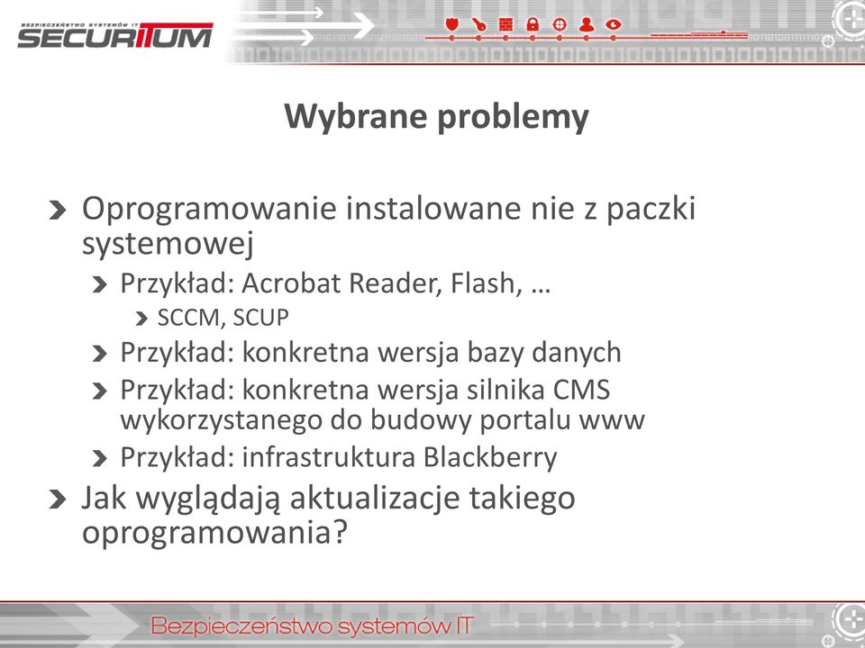 Przykład: konkretna wersja silnika CMS wykorzystanego do budowy portalu www