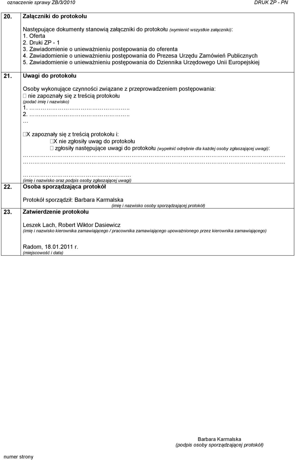 Zawiadomienie o unieważnieniu postępowania do Dziennika Urzędowego Unii Europejskiej 21.