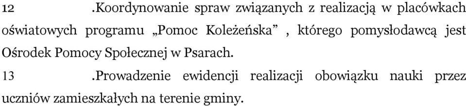 Ośrodek Pomocy Społecznej w Psarach. 13.