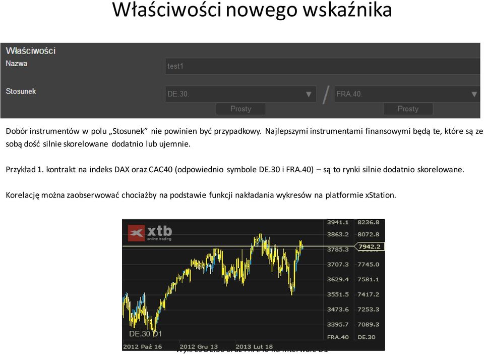 Przykład 1. kontrakt na indeks DAX oraz CAC40 (odpowiednio symbole DE.30 i FRA.