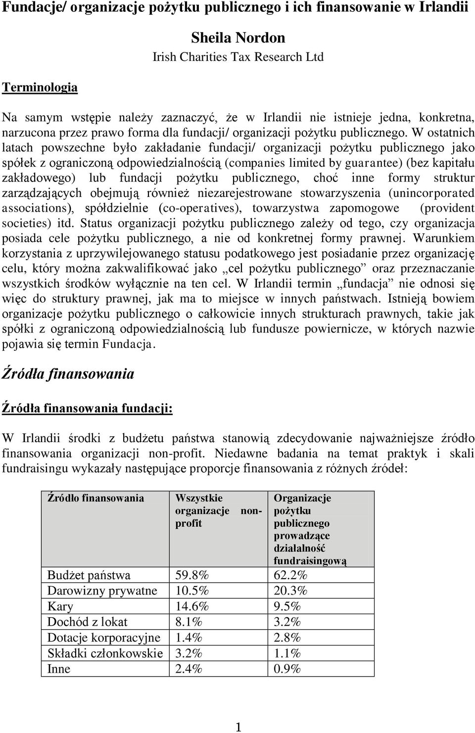 W ostatnich latach powszechne było zakładanie fundacji/ organizacji pożytku publicznego jako spółek z ograniczoną odpowiedzialnością (companies limited by guarantee) (bez kapitału zakładowego) lub