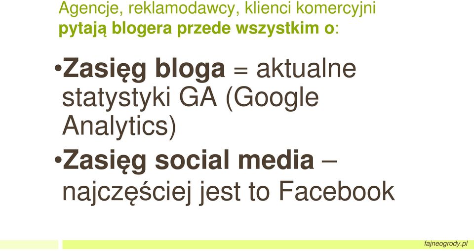 bloga = aktualne statystyki GA (Google