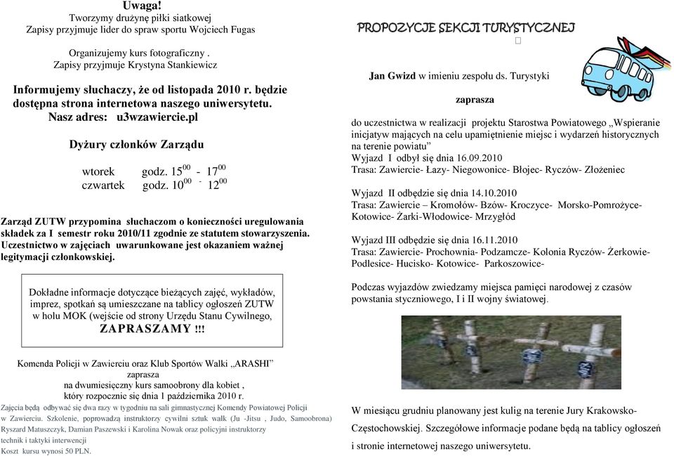 pl Dyżury członków Zarządu wtorek godz. 15 00-17 00 czwartek godz.