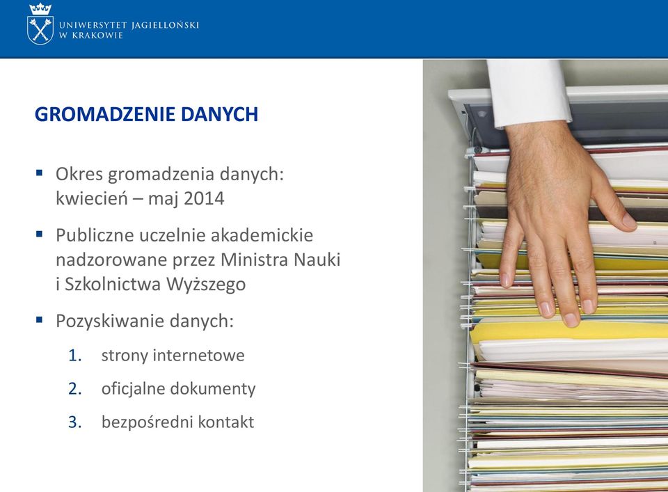Ministra Nauki i Szkolnictwa Wyższego Pozyskiwanie danych:
